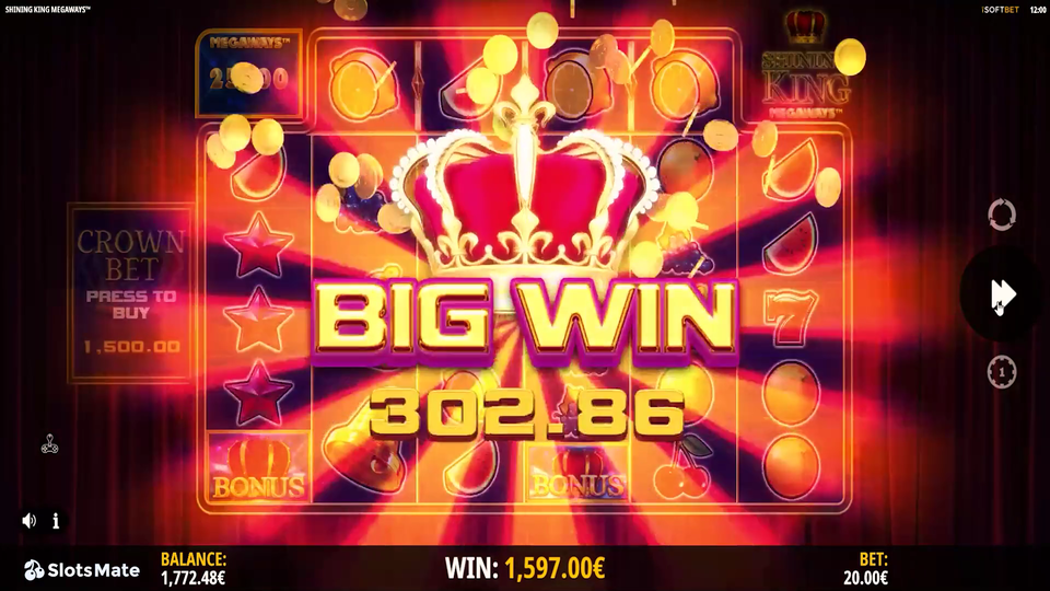 Shining King Megaways big win
